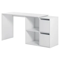 Ufficio|Camera Da Letto > Dmora Scrivania modulabile bianca 152x49cm con libreria - Ascona Bianco