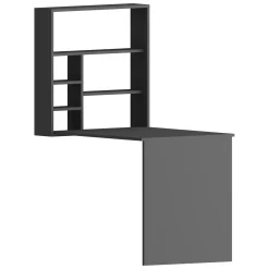 Scrivanie > Dmora Scrivania 5 Ripiani Angolare 80x80x74h cm, 4 Vani - Panchia Nero Antracite