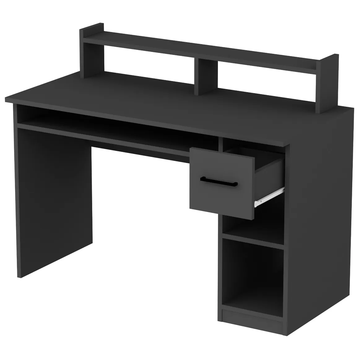 Scrivanie > Dmora Scrivania 6 Ripiani Un'anta 120x55x74h cm, 7 Vani - Donnas Nero Antracite
