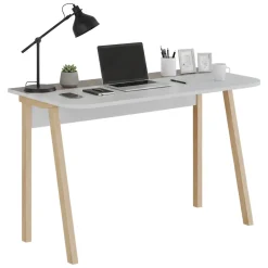 Scrivanie > Dmora Scrivania No beige e bianca 120x60cm - Alpone Bianco, Beige