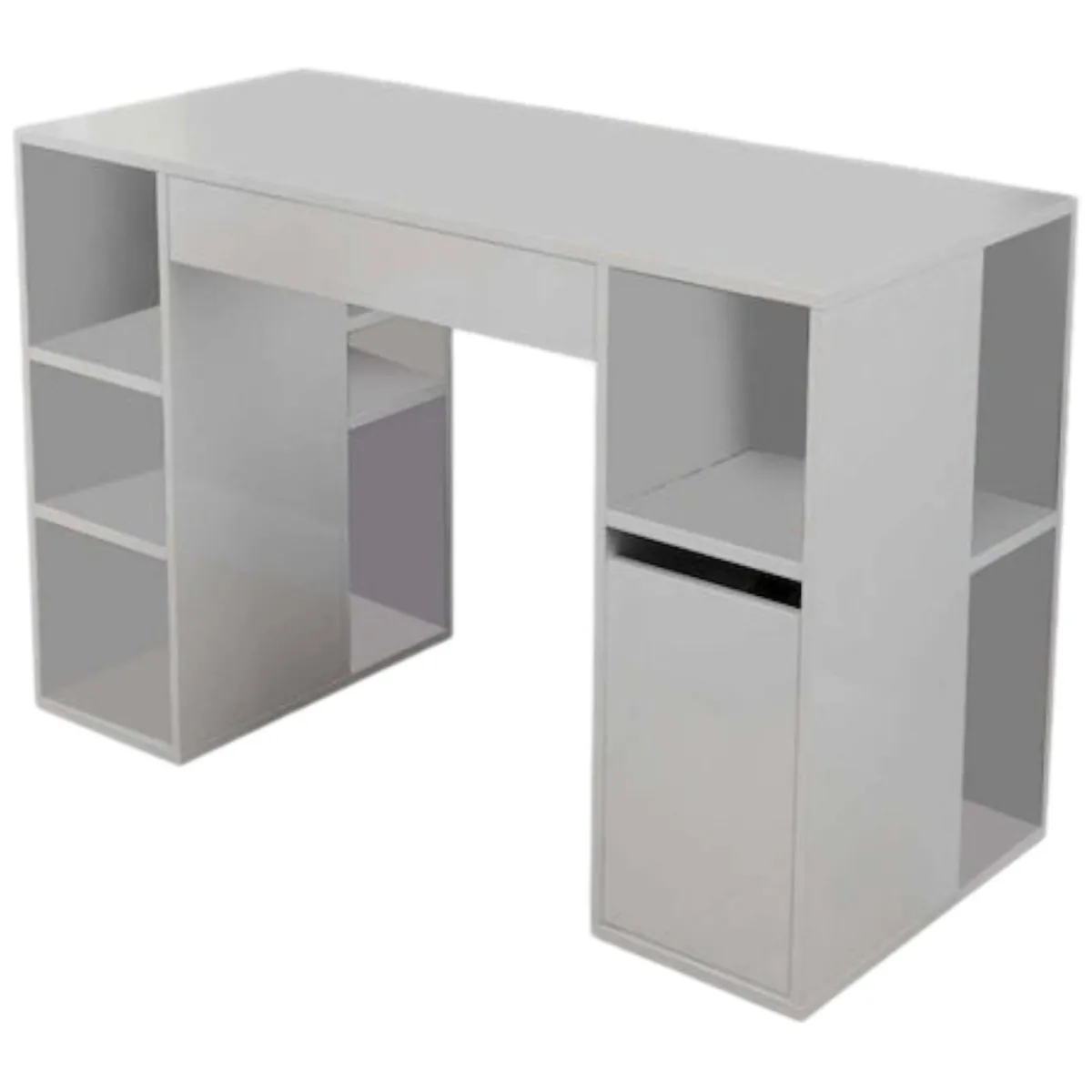 Scrivanie > Dmora Scrivania No bianca 145x59cm con libreria - Carife Bianco