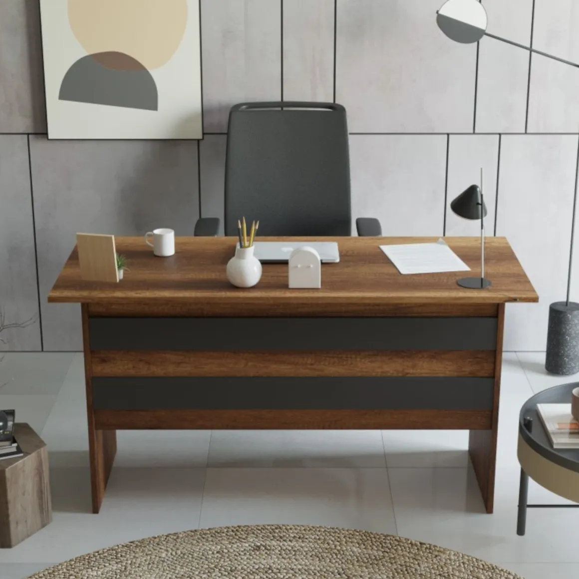 Scrivania No noce e antracite 140x60cm - Antilia