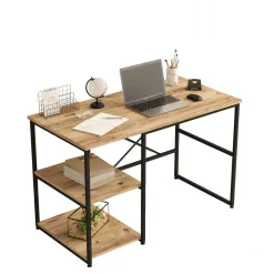 Scrivanie > Dmora Scrivania No quercia 160x60cm con libreria - Galbiate Marrone Quercia