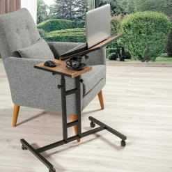 Scrivanie > Dmora Scrivania quercia e nera 67x45cm con supporto computer - Cairoli Nero, Marrone Quercia