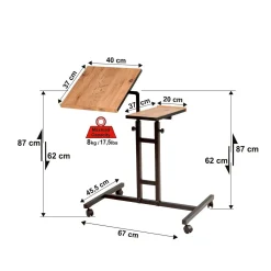 Scrivanie > Dmora Scrivania quercia e nera 67x45cm con supporto computer - Cairoli Nero, Marrone Quercia