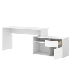 Ufficio|Camera Da Letto > Dmora Scrivania ufficio bianca 139x92cm con 1 cassetto - Andor Bianco