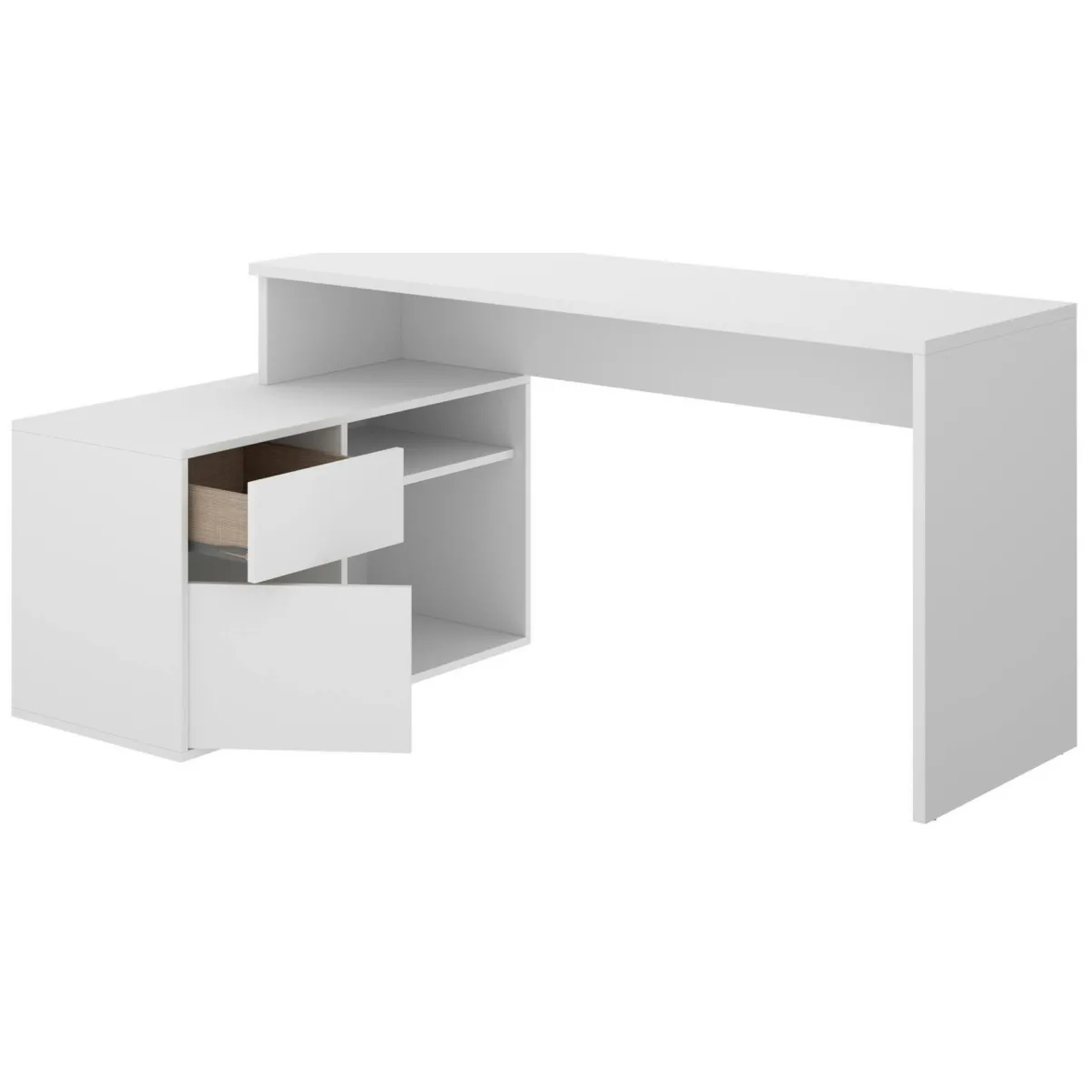 Ufficio|Camera Da Letto > Dmora Scrivania ufficio bianca 139x92cm con 1 cassetto - Andor Bianco