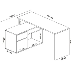 Ufficio|Camera Da Letto > Dmora Scrivania ufficio bianca 139x92cm con 1 cassetto - Andor Bianco