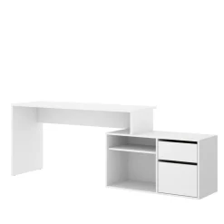 Ufficio|Camera Da Letto > Dmora Scrivania ufficio bianca 139x92cm con 1 cassetto - Andor Bianco