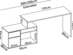 Ufficio|Camera Da Letto > Dmora Scrivania ufficio bianca 139x92cm con 1 cassetto - Andor Bianco