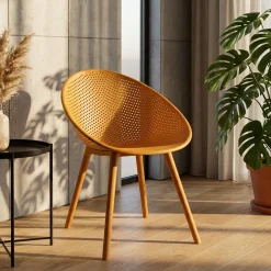 Sedia Arancione 2 Sedie Adatto per Indoor/outdoor, Materiale Struttura in Plastica - Tansen