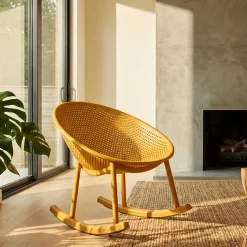 Sedie > Dmora Sedia 2 Sedie a Dondolo, Adatto per Indoor/outdoor, Materiale Struttura in Plastica - Phunt Arancione