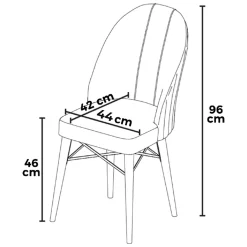 Sedia Beige Bianco 6 Sedie Imbottito, Peso Supportato 120 kg - Perillis
