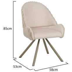 Sedie > Dmora Sedia Bianco Crema Beige 2 Sedie Imbottito, Sfumatura Colore Struttura Crema - Zans Beige, Bianco Crema