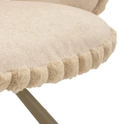 Sedie > Dmora Sedia Bianco Crema Beige 2 Sedie Imbottito, Sfumatura Colore Struttura Crema - Zans Beige, Bianco Crema