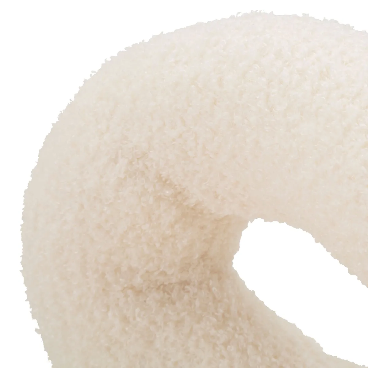 Sedie > Dmora Sedia Bianco Crema Grigio una Sedia Seduta in Tessuto Effetto Bouclè, Imbottito - Rishik Grigio, Bianco Crema