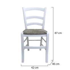 Sedie > Dmora Sedia Bianco 2 Sedie Colore Seduta Bianco, - Catone Beige Paglia, Bianco