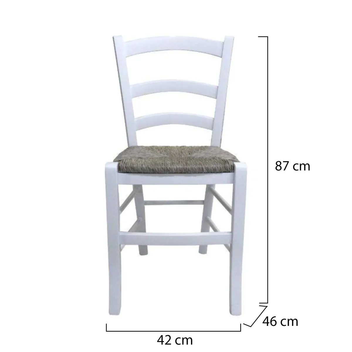 Sedie > Dmora Sedia Bianco 2 Sedie Colore Seduta Bianco, - Catone Beige Paglia, Bianco