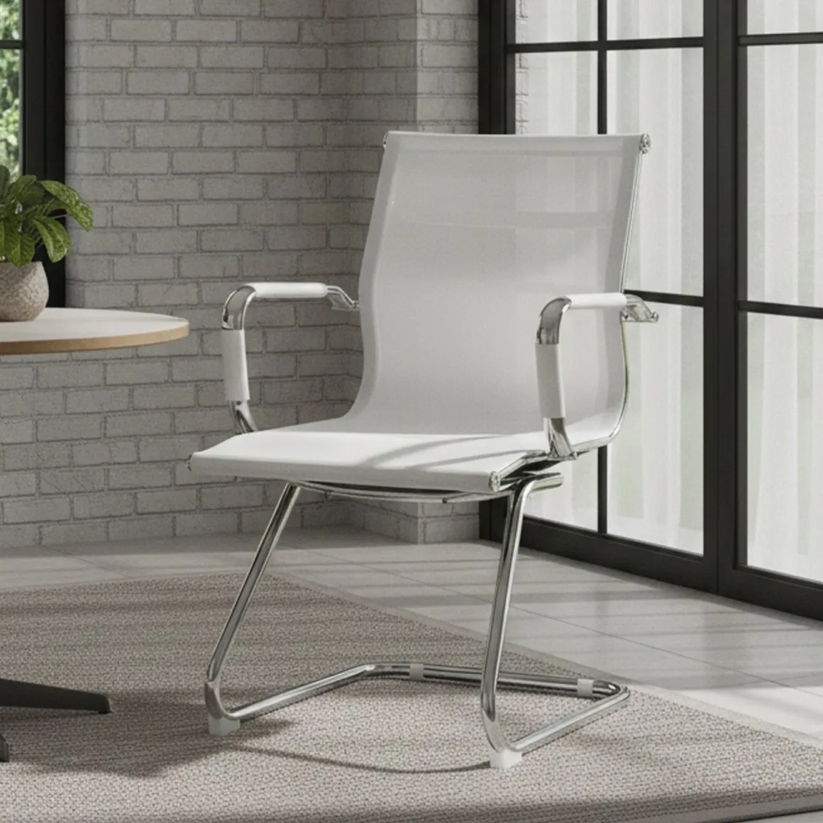 Sedia Bianco una Sedia Peso Supportato 120 kg, Altezza Seduta 43 cm - Balvano