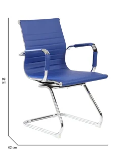 Sedia blu una Sedia Imbottito, Peso Supportato 120 kg - Artena