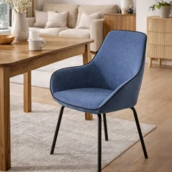 Ufficio|Sedie > Dmora Sedia comfort imbottita in tessuto - Arpaia Blu