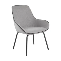 Sedia comoda imbottita in tessuto grigio - Arpaia