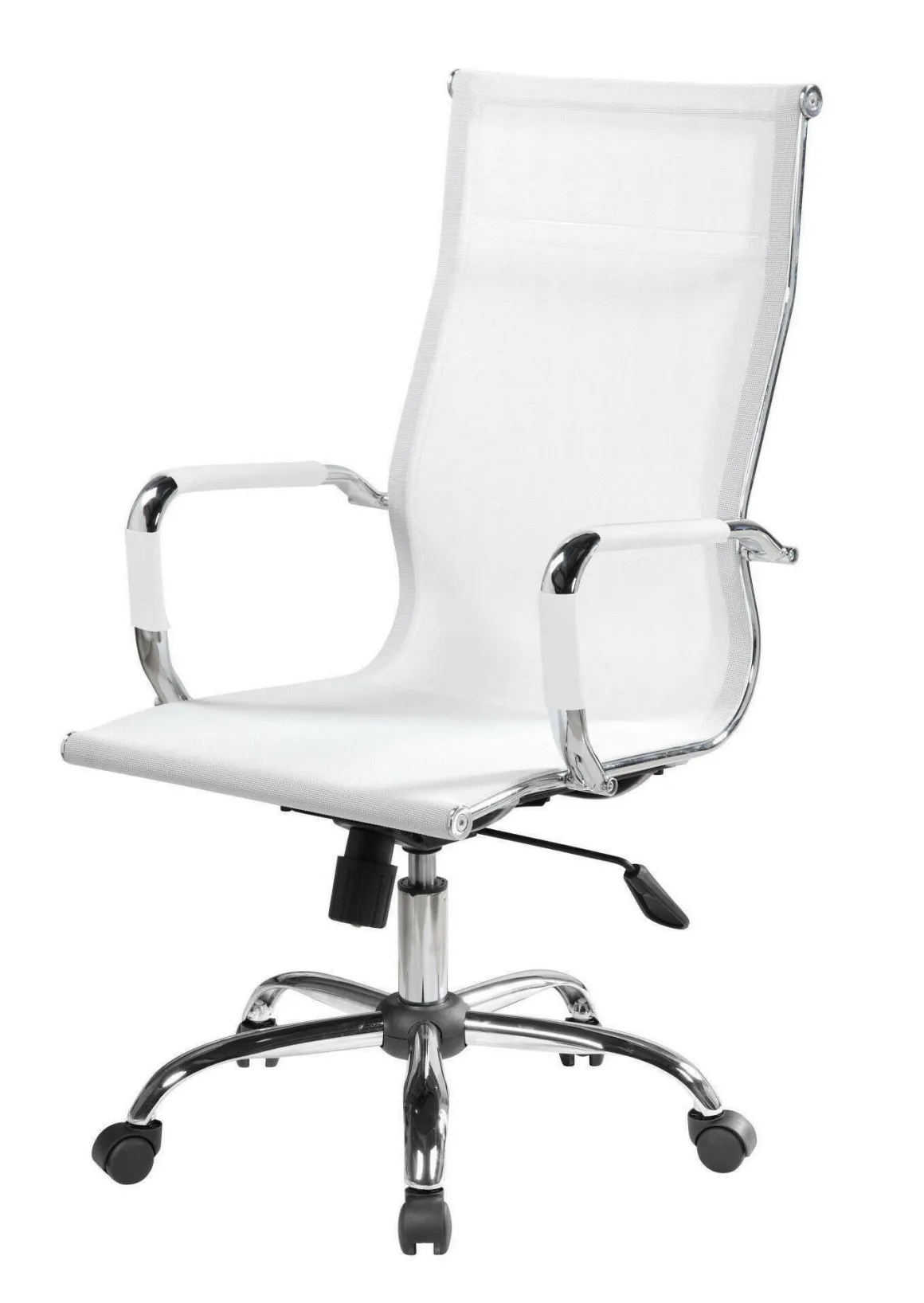 Sedia con Ruote Bianco Regolabile Imbottito, 5 Ruote - Asuni