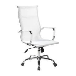 Sedia con Ruote Bianco Regolabile Imbottito, 5 Ruote - Asuni