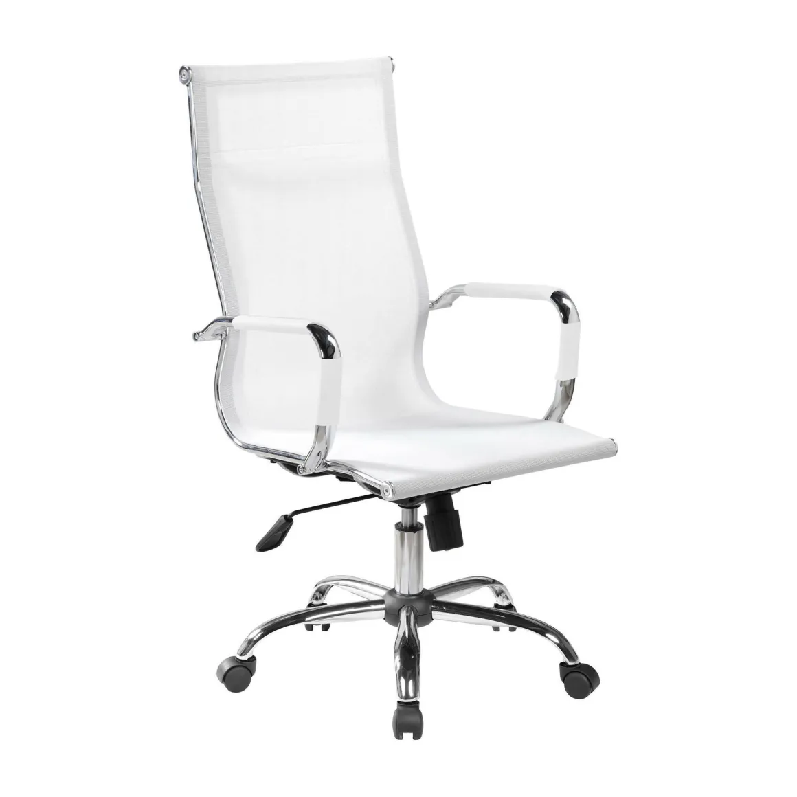 Sedia con Ruote Bianco Regolabile Imbottito, 5 Ruote - Asuni