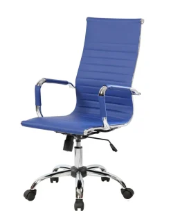 Sedie Con Ruote|Sedie > Dmora Sedia con Ruote Regolabile Imbottito, 5 Ruote - Attilia Blu