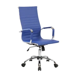 Sedie Con Ruote|Sedie > Dmora Sedia con Ruote Regolabile Imbottito, 5 Ruote - Attilia Blu