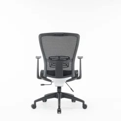 Sedia con ruote con braccioli in tessuto nera - Barzio