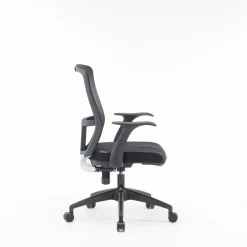 Sedia con ruote con braccioli in tessuto nera - Barzio
