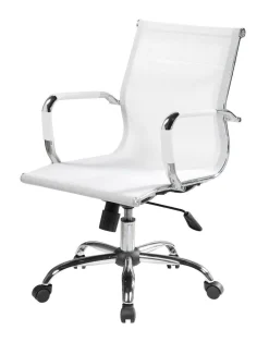 Ufficio|Camera Da Letto > Dmora Sedia con ruote Dfrosi, , 62x54h92/102 cm Bianco