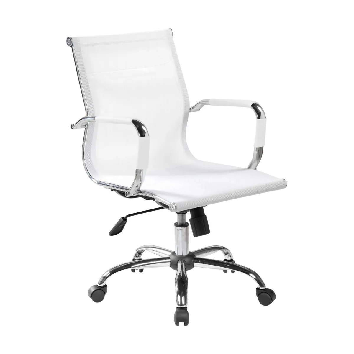 Ufficio|Camera Da Letto > Dmora Sedia con ruote Dfrosi, , 62x54h92/102 cm Bianco