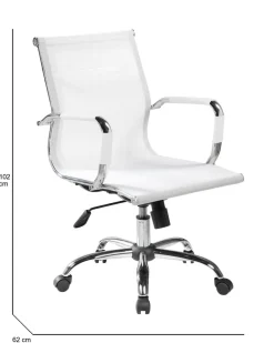 Ufficio|Camera Da Letto > Dmora Sedia con ruote Dfrosi, , 62x54h92/102 cm Bianco