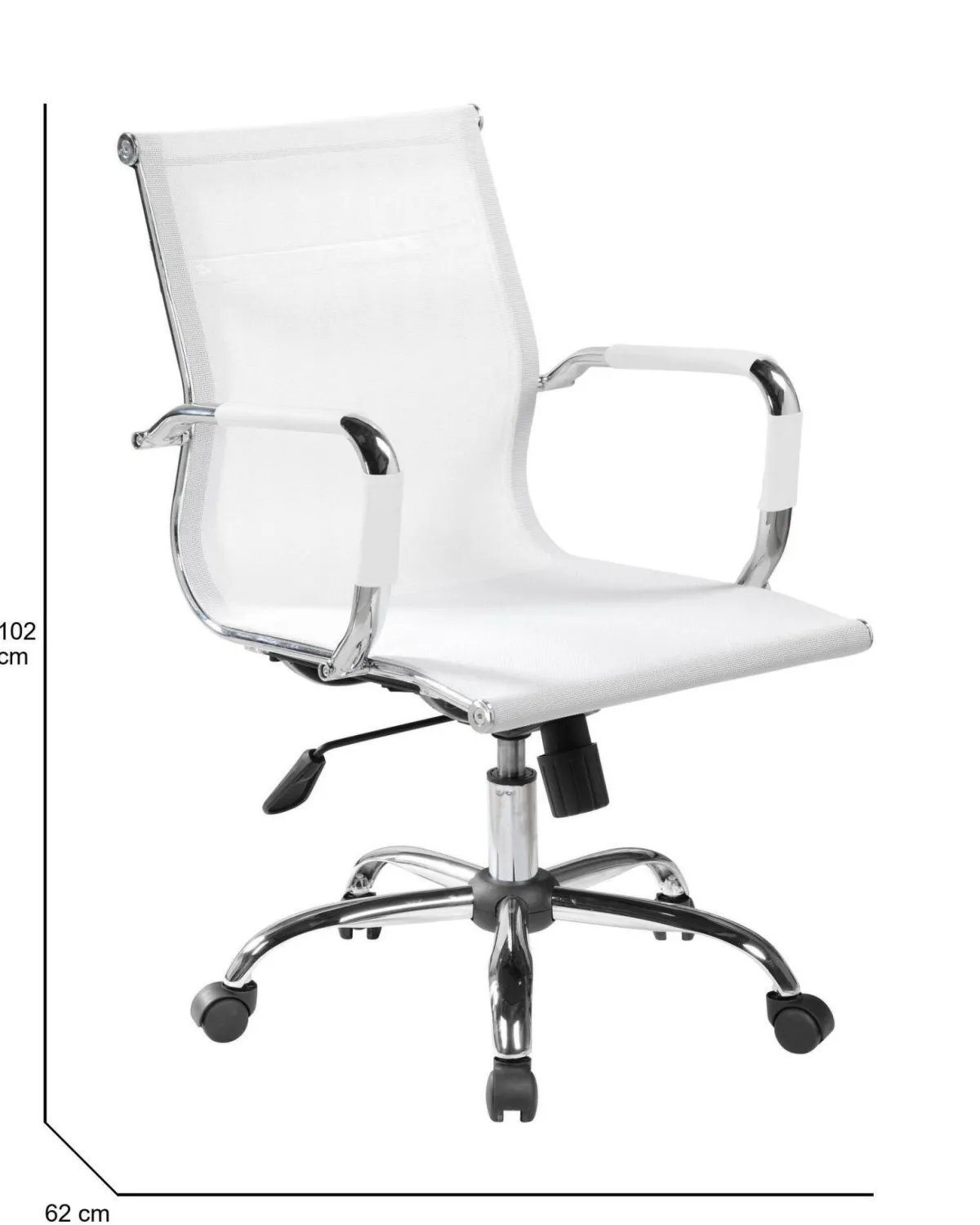 Ufficio|Camera Da Letto > Dmora Sedia con ruote Dfrosi, , 62x54h92/102 cm Bianco