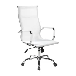 Sedia con ruote Dfrosi, Bianco, 63x54h106/116 cm