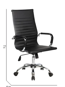 Sedia con ruote Disrae, Nero, 63x54h106/116 cm