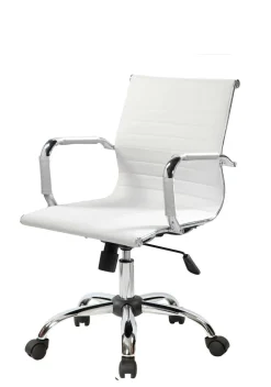 Ufficio|Camera Da Letto > Dmora Sedia con ruote Dlemmen, , 62x54h92/102 cm Bianco