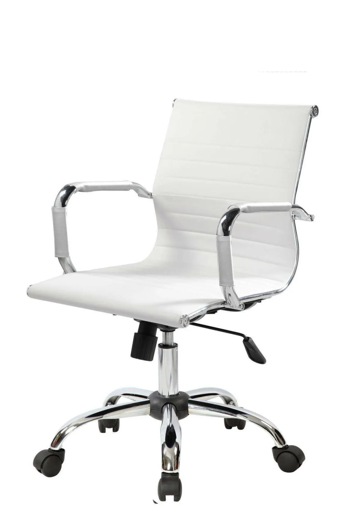 Ufficio|Camera Da Letto > Dmora Sedia con ruote Dlemmen, , 62x54h92/102 cm Bianco