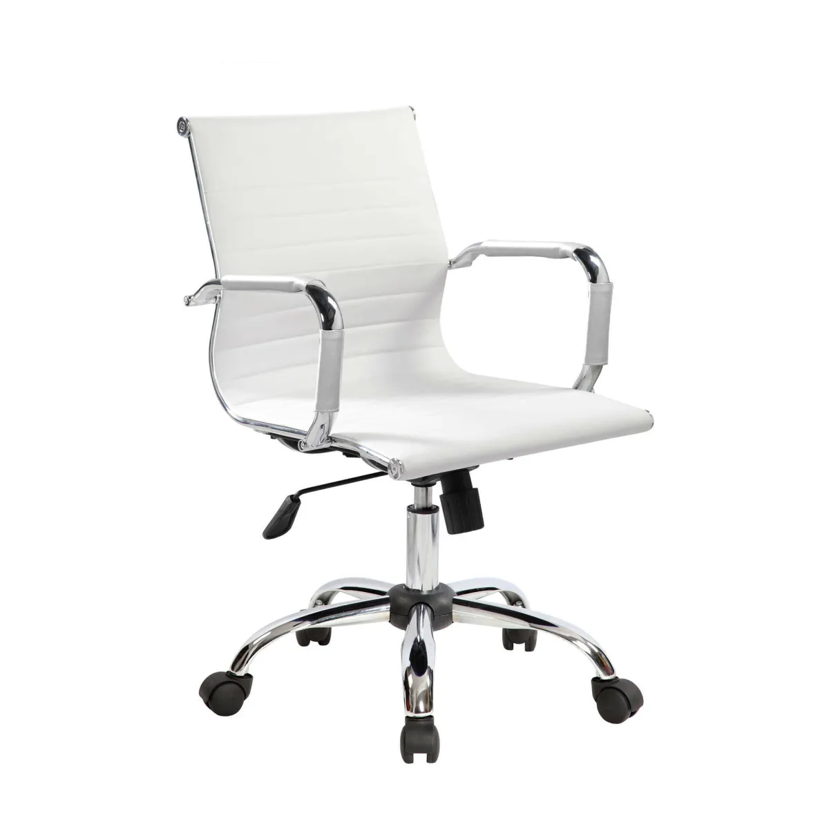 Ufficio|Camera Da Letto > Dmora Sedia con ruote Dlemmen, , 62x54h92/102 cm Bianco