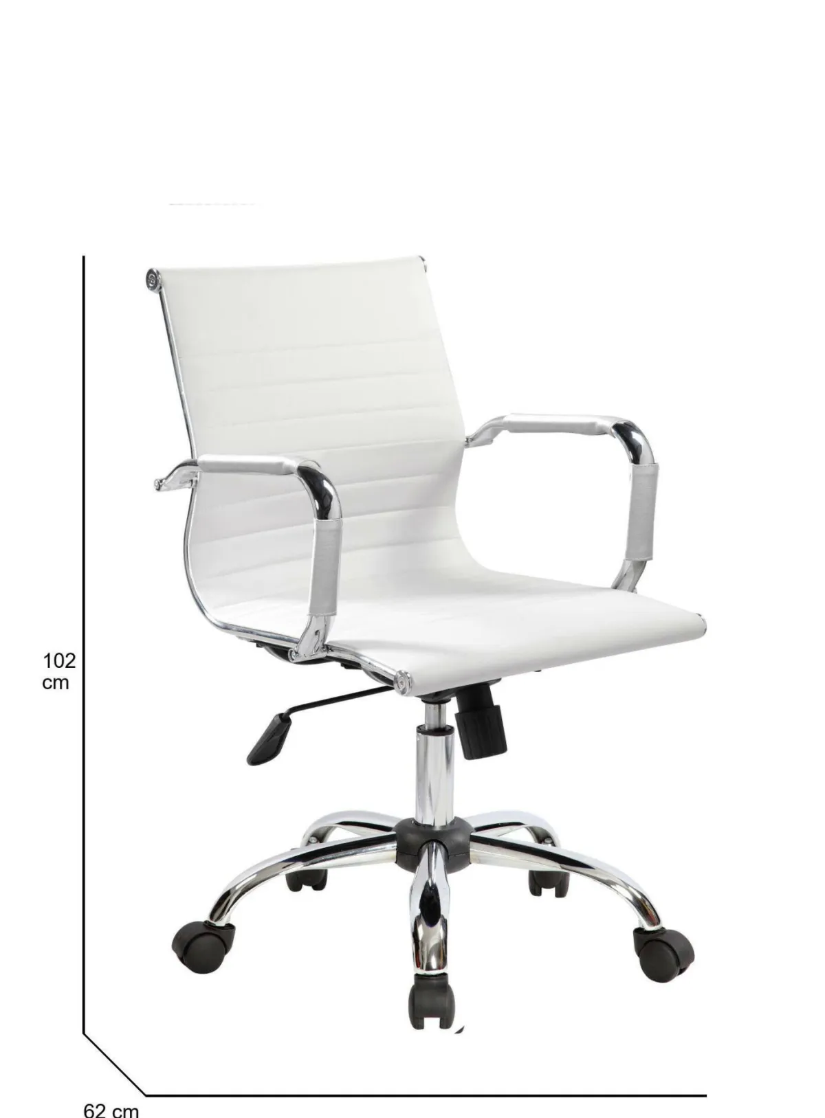 Ufficio|Camera Da Letto > Dmora Sedia con ruote Dlemmen, , 62x54h92/102 cm Bianco
