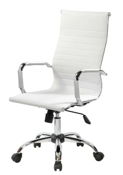 Sedia con ruote Dlemmen, Bianco, 63x54h106/116 cm