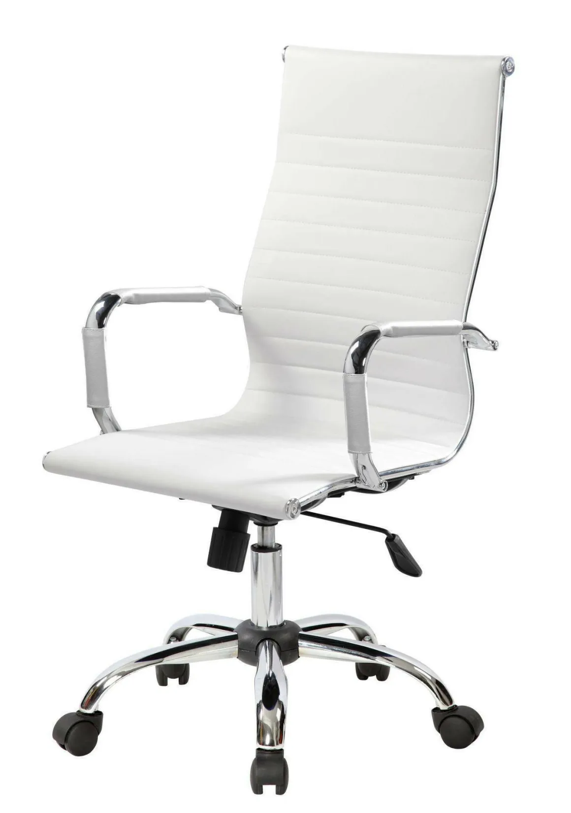Sedia con ruote Dlemmen, Bianco, 63x54h106/116 cm