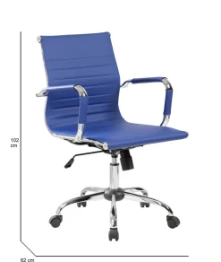 Ufficio|Camera Da Letto > Dmora Sedia con ruote Dluis, , 62x54h92/102 cm Blu