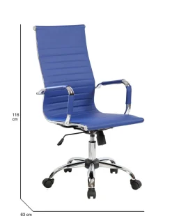 Sedia con ruote Dluis, Blu, 63x54h106/116 cm