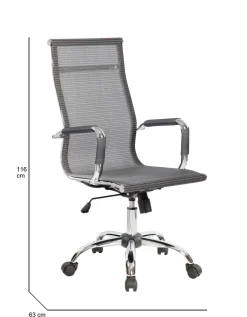Sedia con ruote Dmannin, Grigio, 63x54h106/116 cm
