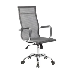 Sedia con Ruote Grigio Regolabile Imbottito, 5 Ruote - Traversone