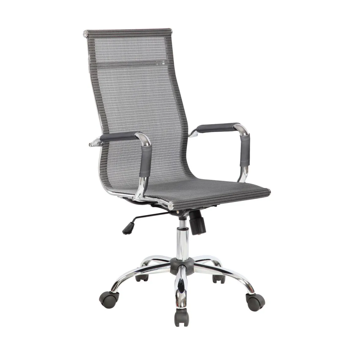 Sedia con Ruote Grigio Regolabile Imbottito, 5 Ruote - Traversone